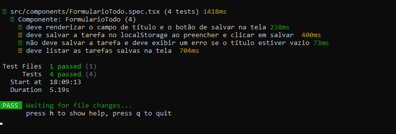 Formulário com Testes Automatizados