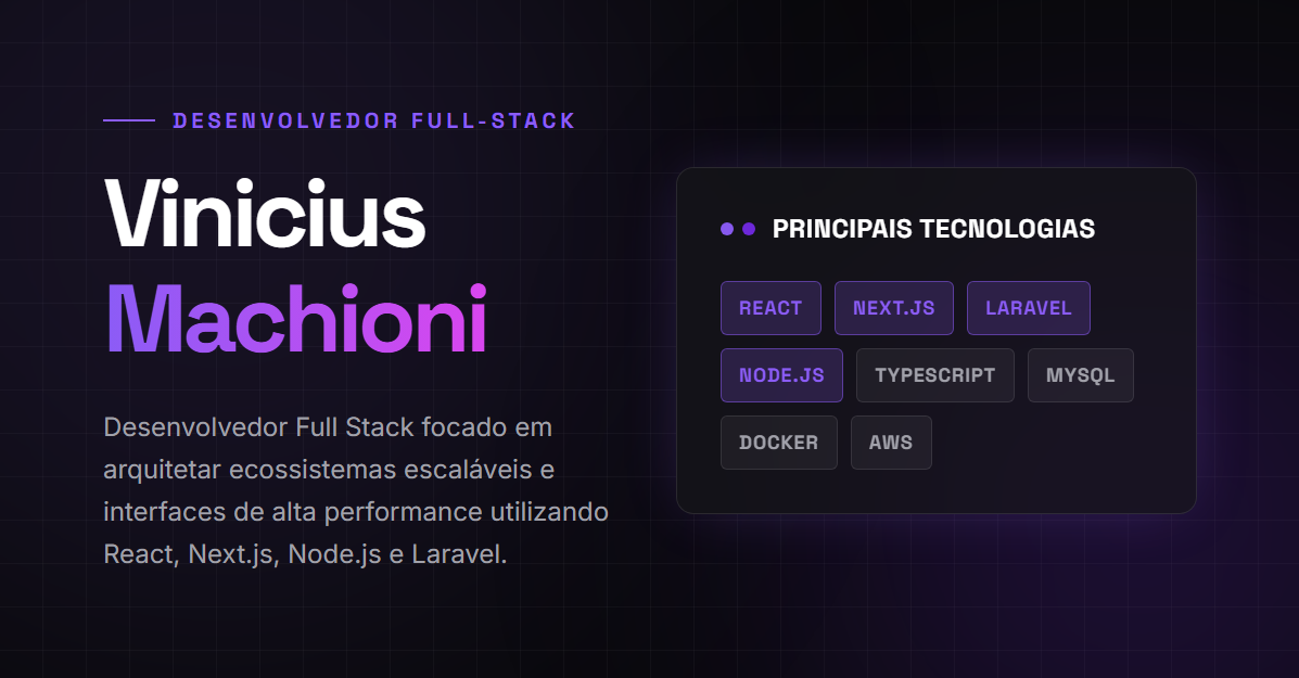 Vinicius Machioni | Desenvolvedor Full-Stack